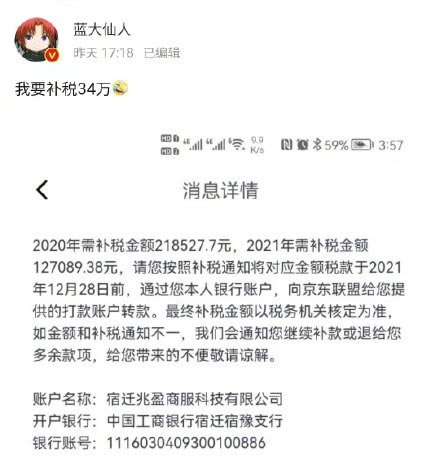 電商達人自爆需補稅34萬 京東 電商 審查 微新聞 第1張