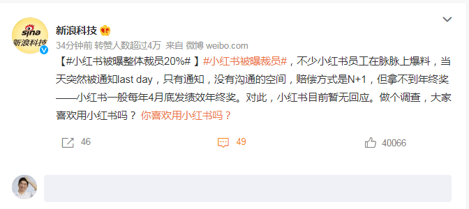 小紅書被曝整體裁員20%，官方稱9% IT職場 小紅書 微新聞 第1張